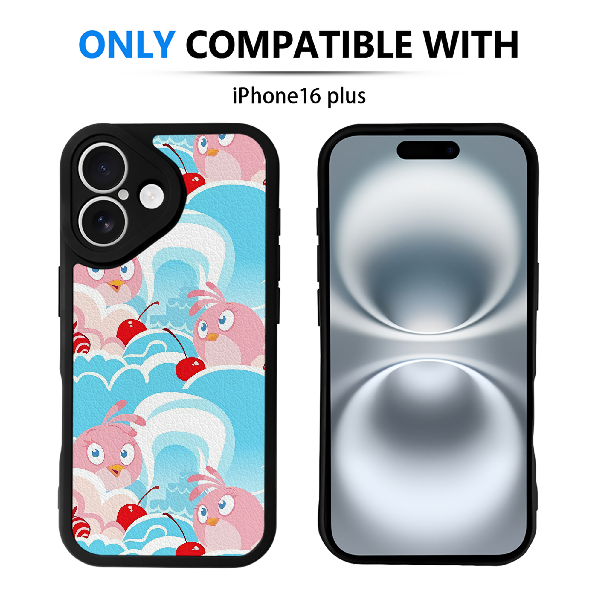 （画像用） Angry Birds アングリーバード 【iPhone 16シリーズ対応】シリコンスマホケース（レザー調） 材質：シリコン